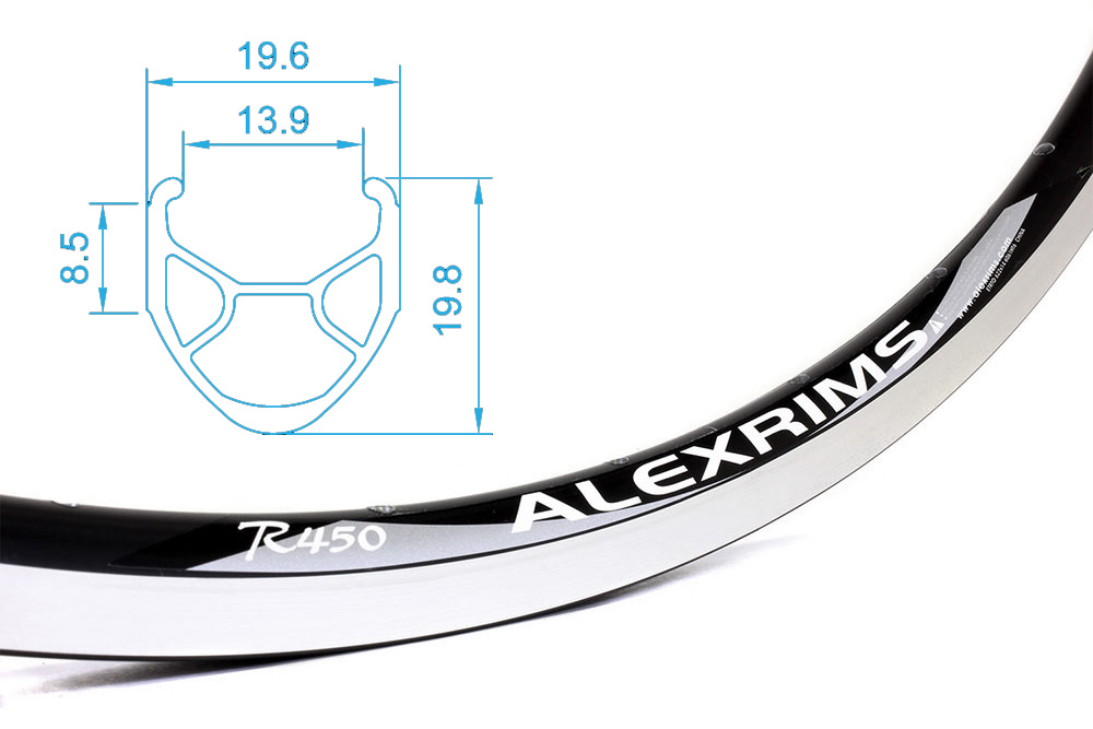 ALEX RIMS R450 700C 36 FV CSW BLK Dnipro.Bike