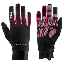 Велосипедні рукавички R2 CRUISER чорний/рожевий, Розмір: L