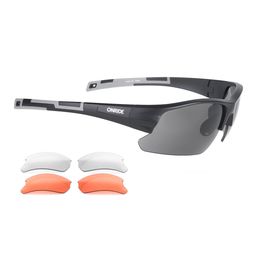 Окуляри ONRIDE Lead 30 матово чорні з лінзами димчасті кат 3 (17%); помаранчева кат 2 (37%); прозорі кат 0 (100%), оправа TR90