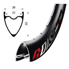 Обід велосипедний 28'' Remerx G-DISC RX 5022, 622x22 чорний анодований/28 отв., FV