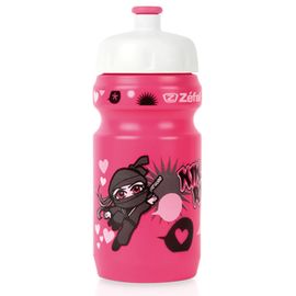 Фляга Zefal LittleZ Ninja-Girl 350мл пласт. дитяча, біла / рожева, з унів. кріпленням, Колір: Рожевий
