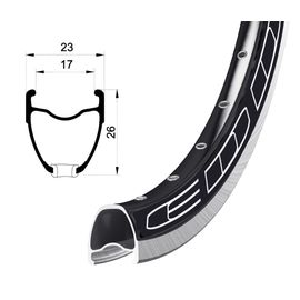 Обід велосипедний 28'' Remerx EDDY RX 917 622x17, чорний анодований, CNC обробка, пістонований, 28 отв., FV