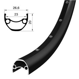 Обід велосипедний 26'' Remerx ROCKY 23, 559x23 чорний анодований, пістонований/32 отв., FV