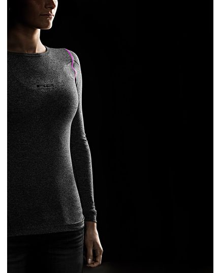 Термобілизна жіноча R2 LADY (верх з довгим рукавом) чорний/сірий, Розмір: S, зображення 3