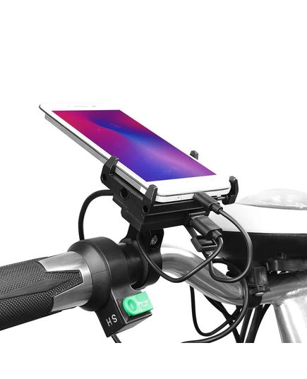 Тримач гаджета GUB G-85E на кермо з USB портом, чорний, зображення 2