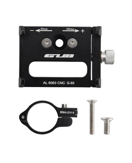 Держатель гаджета GUB G-85 на руль/вынос алюминиевый, чёрный, изображение 2