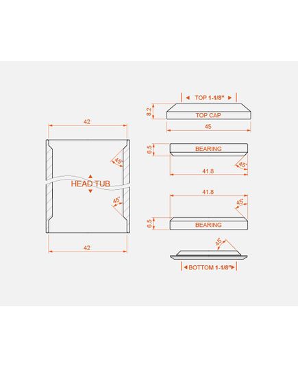 Рульова колонка FireEye IRIS-FIT, CNC чашка з герметичними підшипниками 41.8/41.8мм, зображення 2