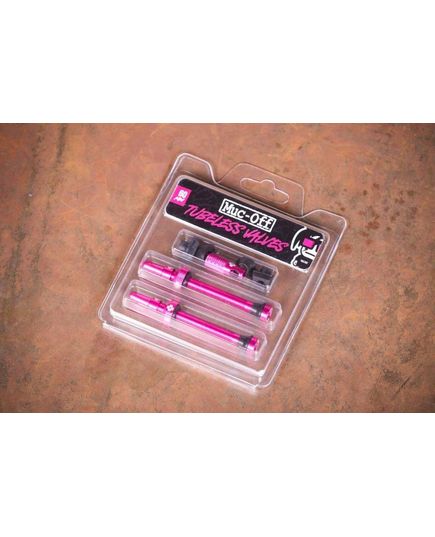 Вентилі для безкамерних коліс MUC-OFF TUBELESS 44mm рожеві, Колір: Рожевий, зображення 2