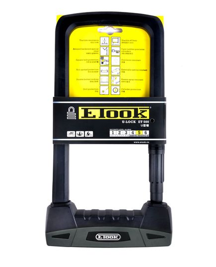 Замок скоба U-Lock ETOOK ET500L 13x108x235 мм, изображение 4