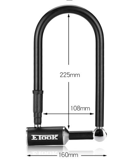Замок скоба U-Lock ETOOK ET170L 13x108x225 мм, изображение 2