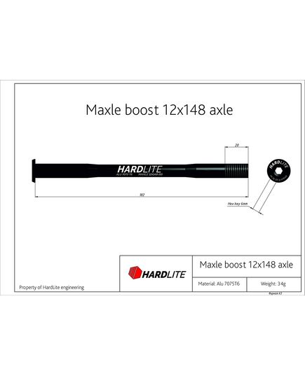 Вісь задня Hardlite MAXLE 12x148-150 чорна, зображення 2