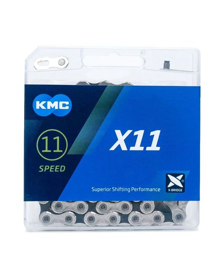 Ланцюг KMC X11 Silver/Black 11 швидкостей 118 ланок срібний/чорний + замок, зображення 2