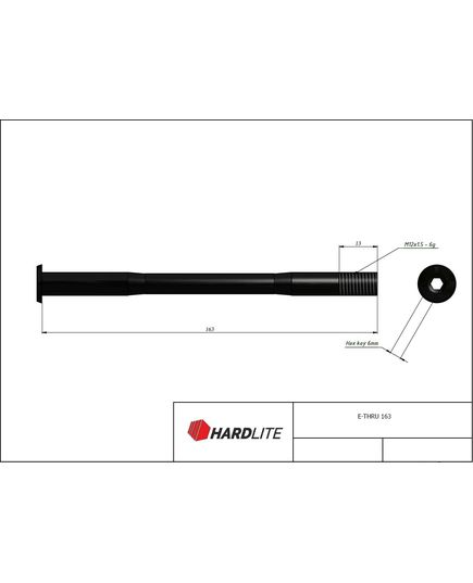 Вісь задня Hardlite E-THRU 163 чорна, зображення 3