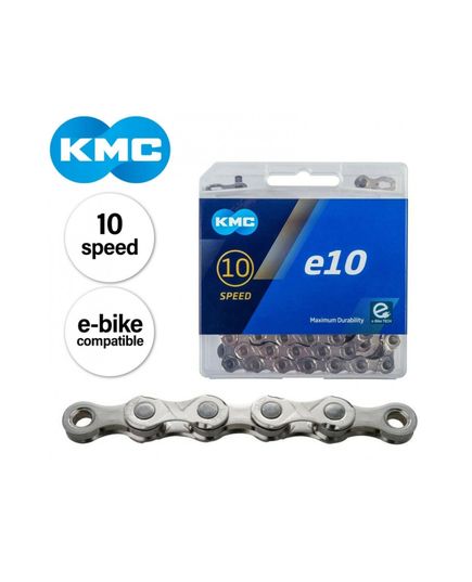 Ланцюг велосипедний KMC e10 Silver x 122 ланки , індивідуальне пакування, зображення 2