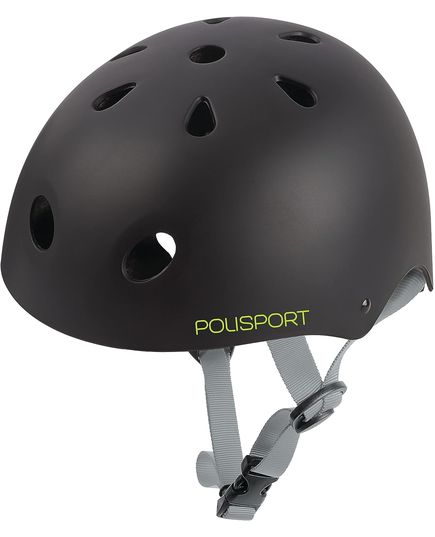 Дитячий шолом POLISPORT Junior S Чорний матовий / Зелений Injected Hard Shell, зображення 2