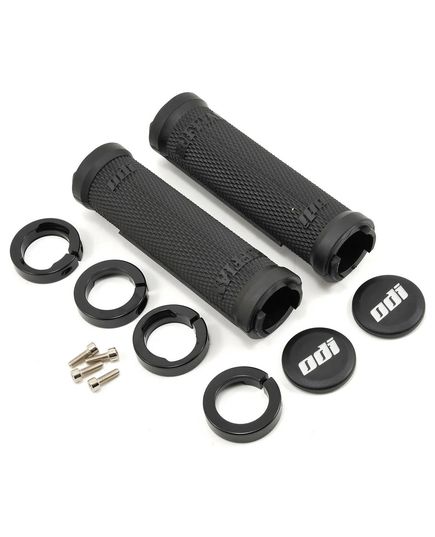 Грипсы ODI Ruffian MX MTB Lock-On Bonus Pack Black w/Black Clamps (черные с черными замками), изображение 2