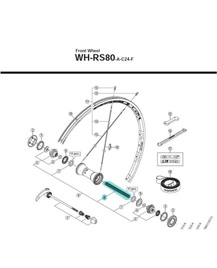 Вісь передньої втулки Shimano HB-RM60, 108мм (4-4/4"), пола, зображення 2