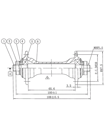 Втулка передня NOVATEC A171SB 28 BLK, зображення 2