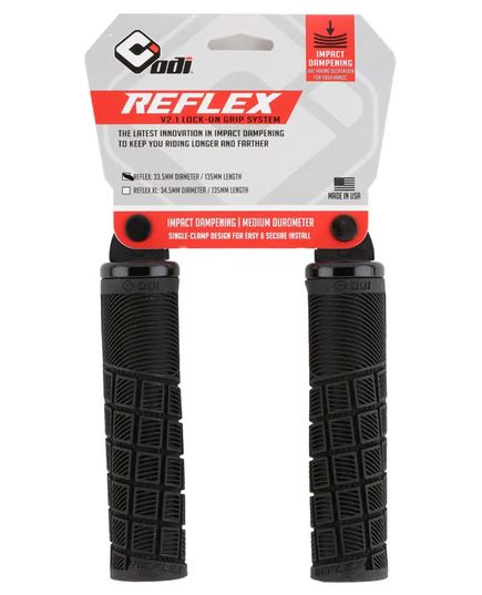 Ручки руля ODI Reflex v2.1 Lock-On MTB Closed End 135mm Black, зображення 2