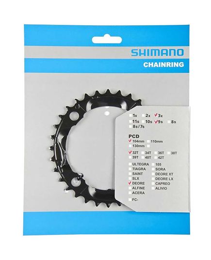 Звезда шатунов Shimano FC-M590 DEORE/M430/M391 32зуб. черный, 9-ск, изображение 2