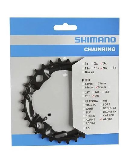 Зірка шатунів Shimano FC-M4000 ALIVIO, 30зуб. 9-швидк, зображення 2