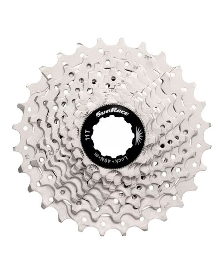 Касета 10-k 11-28T SUN RACE RS1 сталевий павук, Metallic Silver