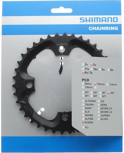 Зірка шатунів Shimano FC-M361 ACERA 38зуб. Чорн, зображення 2