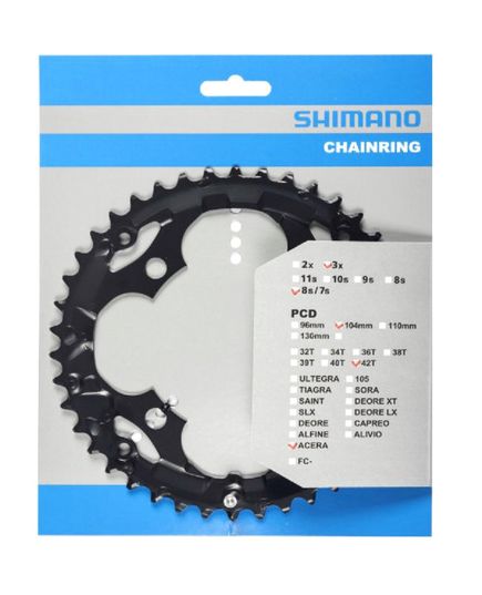 Звезда шатунов Shimano FC-M361 ACERA 42зуб. Черный, изображение 2