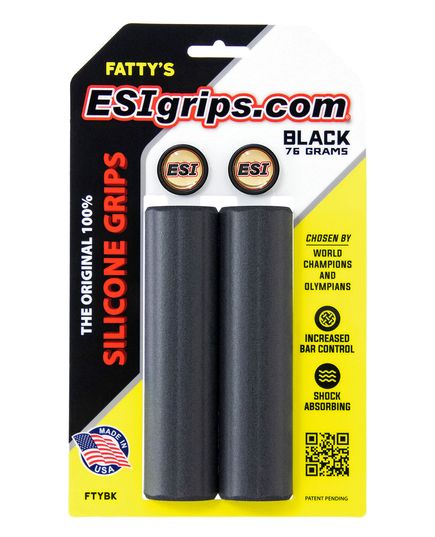 Грипсы ESI Fatty's Black Silicone Bicycle Grips, изображение 2