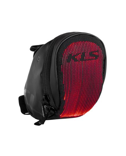 Сумка подседельная KLS Slopper NEW 020 с красной подсветкой, влагостойкая, изображение 2