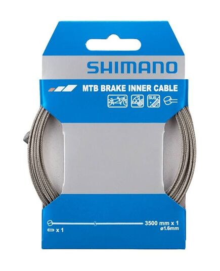 Трос гальмівний Shimano 3500Х1.6мм для тандемів MTB, нерж, зображення 2